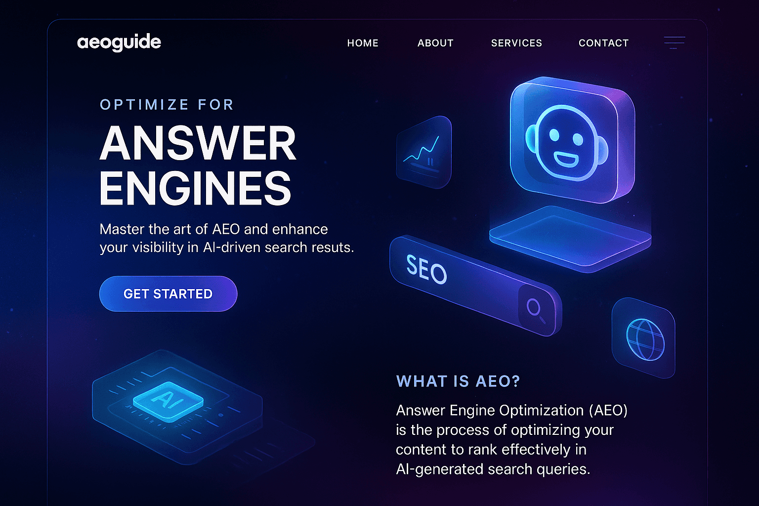 aeoguide.com website mockup